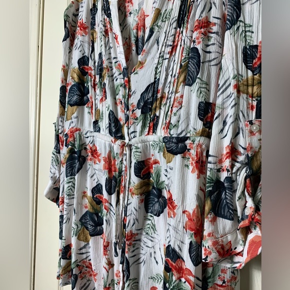 Hilary Radley | Floral Drawstring Waist Tunic Top - XL - Picture 4 of 7